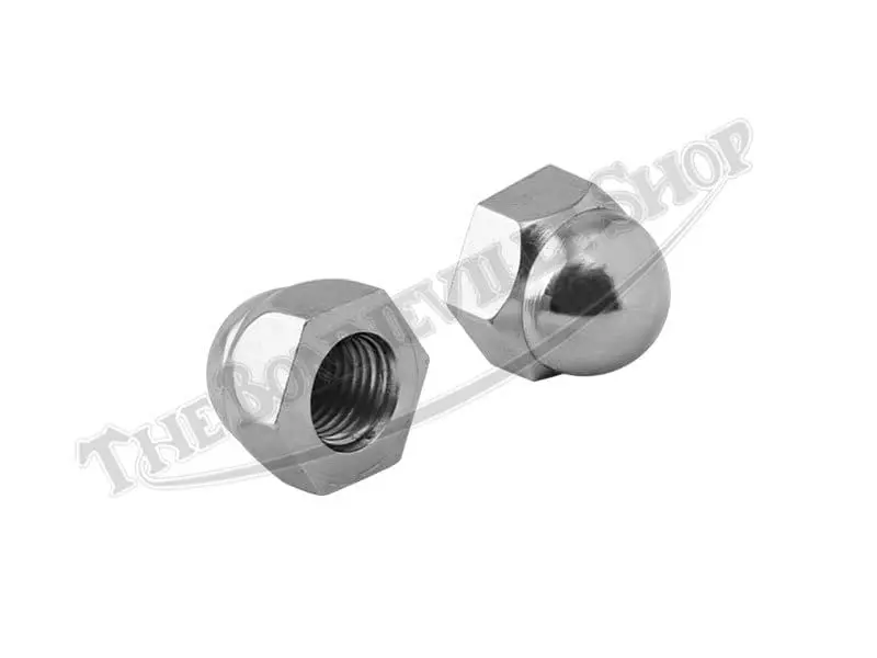 Triumph 750 T140 Tr7 Chrome Rocker Spindle Dome Acorn Nut Pair (2) Pn# 21-0550 2 21 0550 02 Triumph 750 T140 Tr7 Chrome Rocker Spindle Dome Acorn Nut Pair