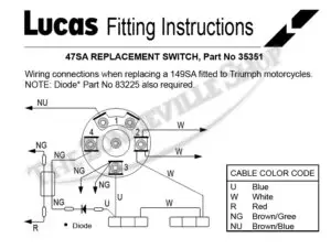 Genuine Lucas 47Sa Ignition/Lighting Switch Body Triumph T140E T140D 1979-1983 Pn# 35351 3 Triumph Bsa Norton Genuine Lucas Ignition Switch Body Pn# 35351