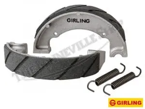 Triumph Tiger T20 Mountain Cub Bsa Bantam Bushman Genuine Girling Front And Rear Waterproof Grooved Linings Brake Shoe Pair 1959-67 Pn# 37-0977Gg 90-5719 2 Video-Thumb-0