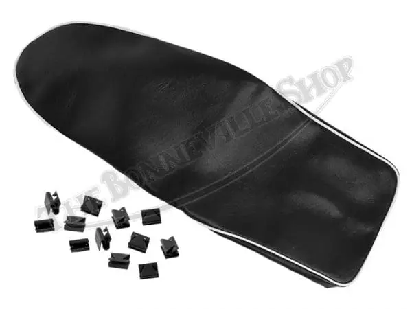 42 9072 C 60 0697 01 Bsa A7 A10 B31 C15 Etc Round Nose Seat Cover With White Piping Swingarm With Trim And Sprags
