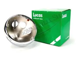 Genuine Lucas Triumph T140 Chrome Headlight Shell And Rim 1979-82 Pn# 5411506 99-7098 3 Genuine Lucas Headlight Shell T