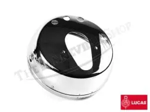 Genuine Lucas Flatback Headlight Shell With Holes