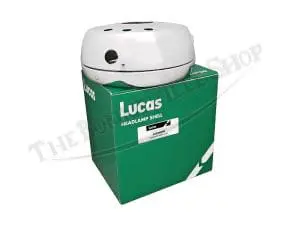 Genuine Lucas Flatback Headlight Shell With Holes