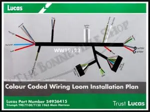 Triumph 350 500 650 Twins Cloth Wiring Harness (1) Genuine Lucas 1965 Pn# 54936415 G 4 54936415 G Triumph 350 500 650 Twins Cloth Wiring Harness Genuine Lucas 1965