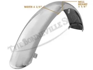 Bsa A50/A65 Speedwell 6-Tab Chrome Front Pressed Nose Mudguard 1966-1970 Pn# 68-6536 6 68 6536 Bsa A50 A65 Speedwell Chromed Front Pressed Nose Mudguard With 6 Tag 1965 70 2