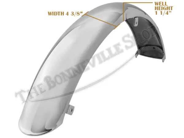 BSA A50/A65 Speedwell 6-Tab Chrome Front Pressed Nose Mudguard 1966-1970 PN# 68-6536