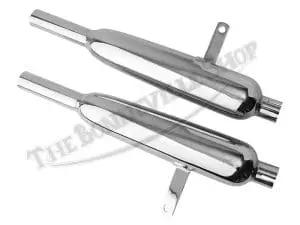 Triumph T120C Tr6C Tt Hi-Pipe Silencer Set 1964-66 Pn# 70-4132 70-4176 E4132 E4176 4 Triumph Tc Trc Tt Hi Pipe Silencer Set