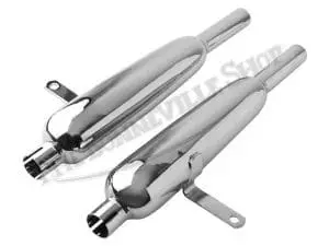 Triumph T120C Tr6C Tt Hi-Pipe Silencer Set 1964-66 Pn# 70-4132 70-4176 E4132 E4176 3 Triumph Tc Trc Tt Hi Pipe Silencer Set