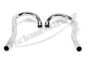 Triumph 650 Pre Unit Chrome High Pipe Exhaust Set Uk Made Pn# 70-4177 70-4178 3 Triumph Pre Unit High Pipe Set