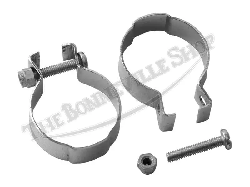 Triumph Pre-Unit And Unit 650 Tr6C T120C High Pipe Heat Shield Clips (2) Pn# 70-4207 1 Triumph Pre Unit &Amp; Unit Trc Tc High Pipe Heat Shield Clips ()