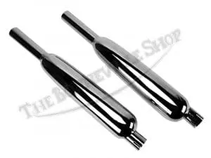 Triumph 500 650 Tr6C T100C Trophy Silencer / Muffler Set (2) 1967-68 Pn# 70-6974 70-6975 E6974 E6975 4 70 6974 70 6975 04 Triumph 650 Tr6C Trophy Silencer Muffler Set 1967 68