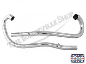 Triumph Tr6C Trophy Hi-Pipe Exhaust Pipe Set 1969-70 Pn# 71-0022 And 71-0024 3 71 0022 71 0024 03 Triumph Tr6C Trophy Hi Pipe Exhaust Pipe Set 1969 70