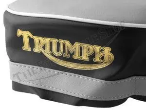 Triumph Seat Cover Grey Top 1960-1966 3Ta 5Ta T100 6T Tr6 T120 W/ Sprags Pn# 82-5418 82-4244 60-0697 5 82 5418 60 0697 04 Triumph 3Ta 5Ta T120C 650 Seat Cover Smooth Grey Top Fits 1963 66 And Sprags
