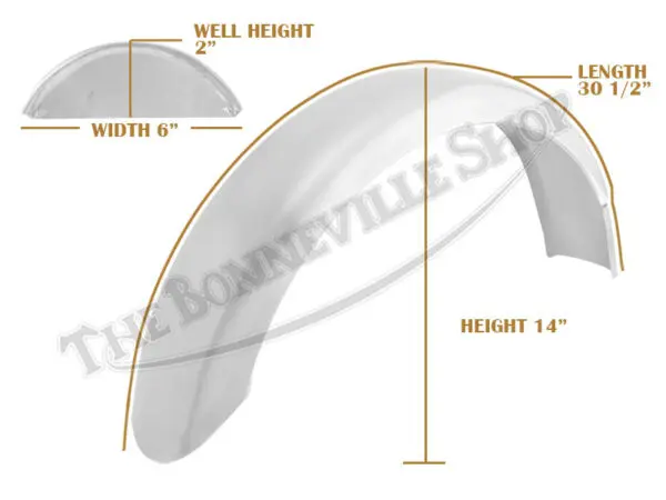 Triumph T100 TR6 T120 Rear Mudguard Razor Edge Mild Steel Speedwell 1964-67 PN# 82-5984 F5984