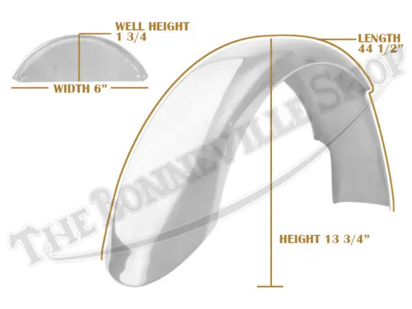 Triumph 500 650 Rear Stainless Plain Edge Speedwell Mudguard / Fender PN# 82-6967
