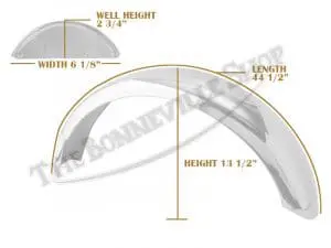 Triumph T120 Rear Fender Stainless Lipped Edge Pn# 82-6967 L 82-8143 83-1618 3 82 6967 L 06 Triumph T120 Rear Fender Stainless Lipped Edge