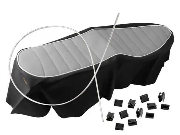 1967-68 Triumph Seat Cover Ribbed Grey T120 650: 82-7777, 60-0697, 60-0696