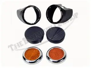 Triumph Bonneville Tiger Trophy 500 And 650 Under Tank Reflector Assemblies Pn# 82-8194A 4 82 8194A 02 Triumph Under Tank Reflector Set