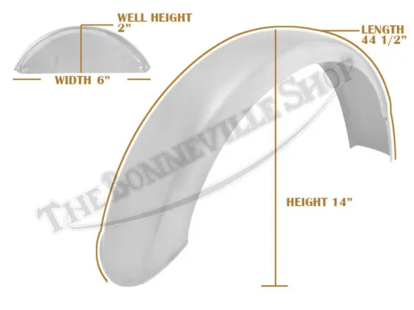Triumph T120/T100 1968-70 Rear Rolled Edge Mild Steel Speedwell / Mudguard PN# 83-1617 82-8143