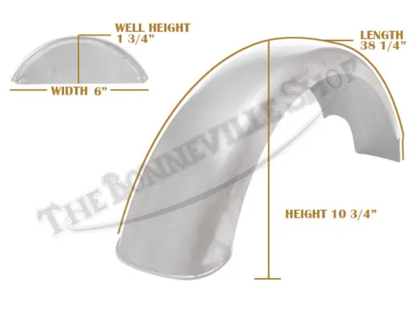 BSA B50 Rear Mild Steel Bare Speedwell Mudguard / Fender (Not Stainless) PN# 83-2934