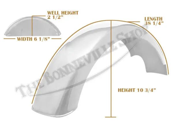 BSA B50 Rear Stainless Undrilled Speedwell Mudguard / Fender PN# 83-2934 S