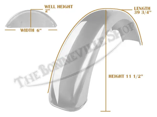 Triumph TR6 T120 BSA A65 A70 Rear Mudguard Stainless Speedwell 1971-1973 PN# 83-3565 S