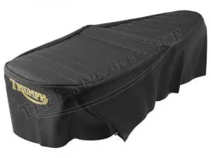 Triumph 650 T120 Tr6 U.s. Slim Nose Seat Cover Black Fits 1971-72 With Trim And Sprags Pn# 83-4291 60-0697 83-7131 R 3 83 4291 60 0697 83 7131 R 02 Triumph 650 T120 Tr6 Us Slim Nose Seat Cover Black Fits 1971 72 W Trim And Sprags