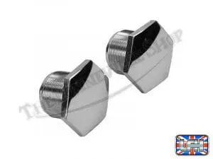 97 0432 02 Triumph Pre Unit Chrome Fork Top Nuts