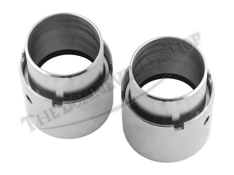 Triumph Pre-Unit And Unit Chrome Fork Seal Holders W/Seals T0 1963 (2) Pn# 97-1194 2 Triumph Pre Unit &Amp; Unit Chrome Fork Seal Holders With Seals T