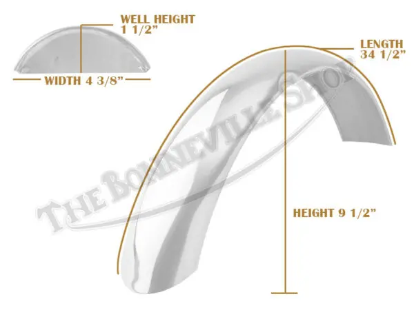 Triumph T120 1963-1967 Front Stainless Razor Edge Speedwell Mudguard / Fender (1) PN# 97-1997