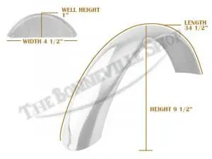 97 1997 06 Triumph T120 1963 1967 Front Stainless Razor Edge Speedwell Mudguard Fender
