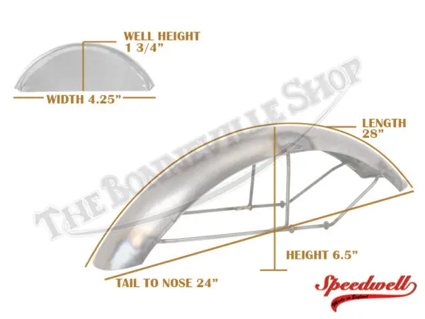 Triumph Front Mudguard Mild Steel Short US-Specification 1971-1972 PN# 97-4271 97-4065 97-4146