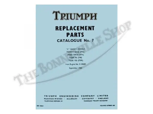 99 0830 01 Triumph T90 T100 3Ta 5Ta 350 500 Tiger Trophy Parts Book 1966