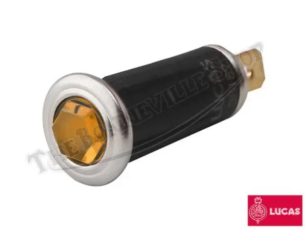 99 1207 G 01 Genuine Lucas Triumph Bsa Norton 500 650 Faceted Yellow Warning Light 1