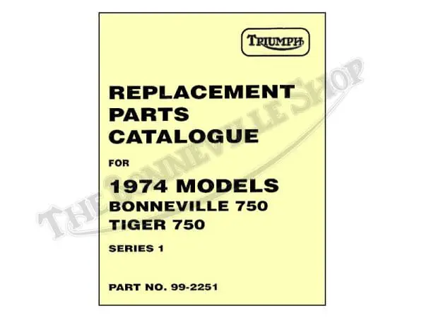 Triumph T Bonneville Tr Tiger Parts Book
