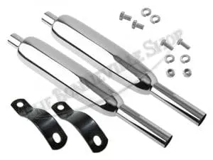 Triumph 650 T120 Tr6 Exhaust Pipe And Muffler Kit Unit 1967-70 (No Fin Header Clamps) Pn# Tbs-0649 3 Tbs 0649 02 Triumph 650 T120 Tr6 Complete Exhaust Pipe And Muffler Kit Unit 1963 70