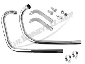Triumph 650 T120 Tr6 Exhaust Pipe And Muffler Kit Unit 1967-70 (No Fin Header Clamps) Pn# Tbs-0649 4 Tbs 0649 02 Triumph 650 T120 Tr6 Exhaust Pipe And Muffler Kit Unit 1967 70 No Fin Header Clamps