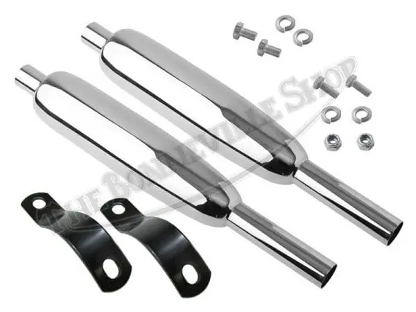 TBS 0650 02 TRIUMPH 650 T120 TR6 COMPLETE EXHAUST PIPE AND MUFFLER KIT UNIT 1963 70