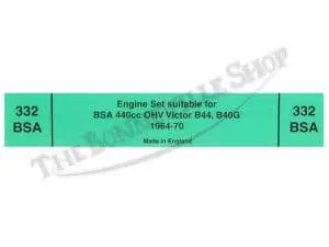 Bsa 441 Victor B40 B44 Complete Engine And Gearbox Gasket Set 1964-70 Pn# Tbs-12-332 3 Tbs 12 332 02 Bsa 441 Complete Gasket Set
