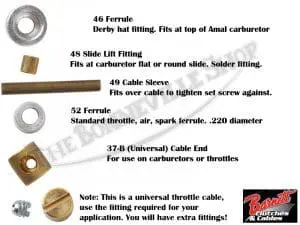 Tbs 30002 02 Triumph Norton Bsa Universal Throttle Cable 45 Housing