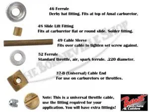 Triumph Norton Bsa Universal Throttle Cable (53Inch Housing) (1) Pn# Tbs-30002-08 3 Tbs 30002 08 02 Triumph Norton Bsa Universal Throttle Cable 53 Housing