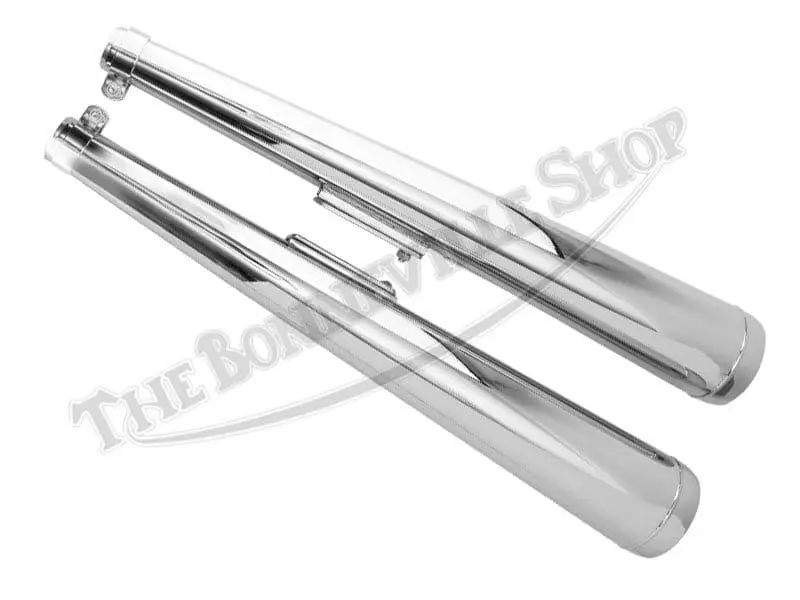 Triumph Norton Bsa Universal Dunstall Type Silencer Mufflers (2) Cafe Racer Pn# Tbs-3728 1 Tbs 3728 01Dunstall Type Silencer Mufflers