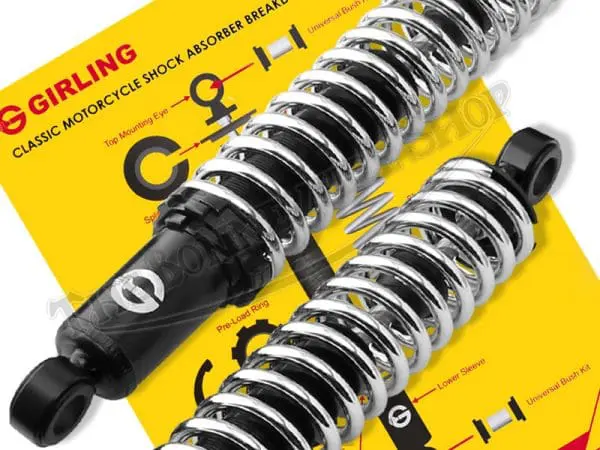 Tbs 50325 02 Norton Commando 750 850 Genuine Girling 12 9 126 Open Chrome Springs Shock Absorbers