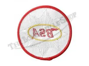 Bsa A50 A65 Etc Round Embroidered Patch Badge Silver On Black Pn# Tbs-9557 3 Tbs Bsa A A Etc Round Embroidered Patch Badge Silver On Black