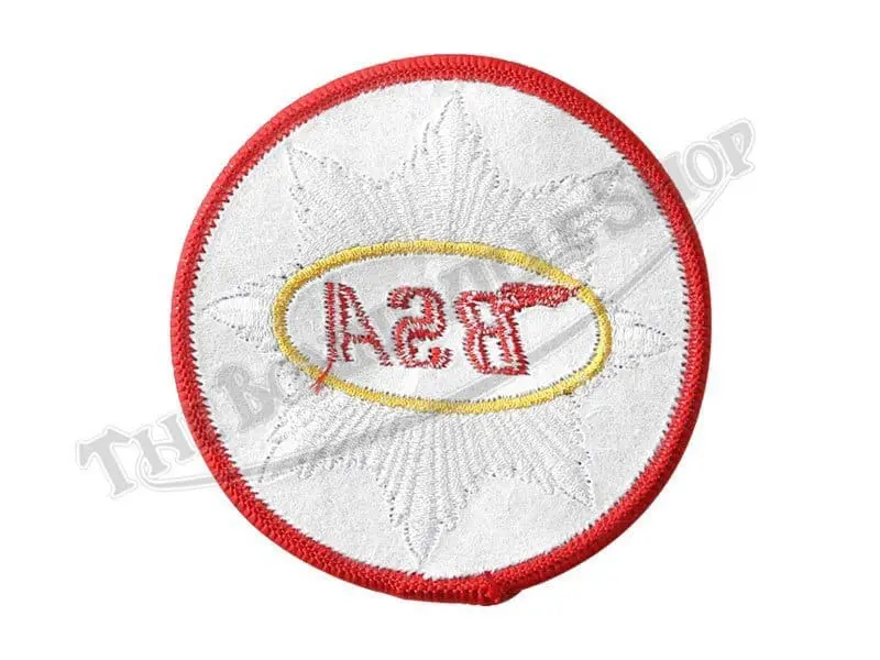 Bsa A50 A65 Etc Round Embroidered Patch Badge Silver On Black Pn# Tbs-9557 2 Tbs Bsa A A Etc Round Embroidered Patch Badge Silver On Black