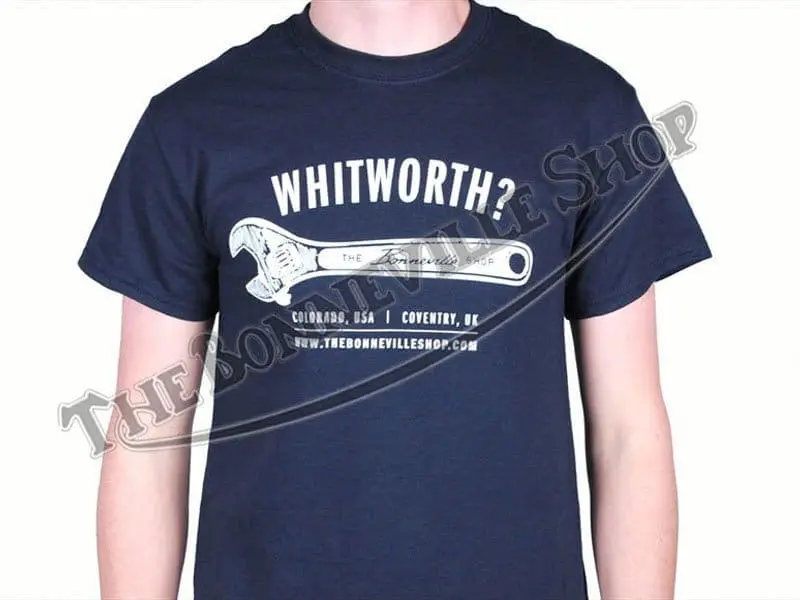 Whitworth T-Shirt Navy Blue With White Ink Triumph Norton Bsa Pn# Tbs-9999 2 Tbs 9999 03 Tbs Whitworth Shirt Navy Master