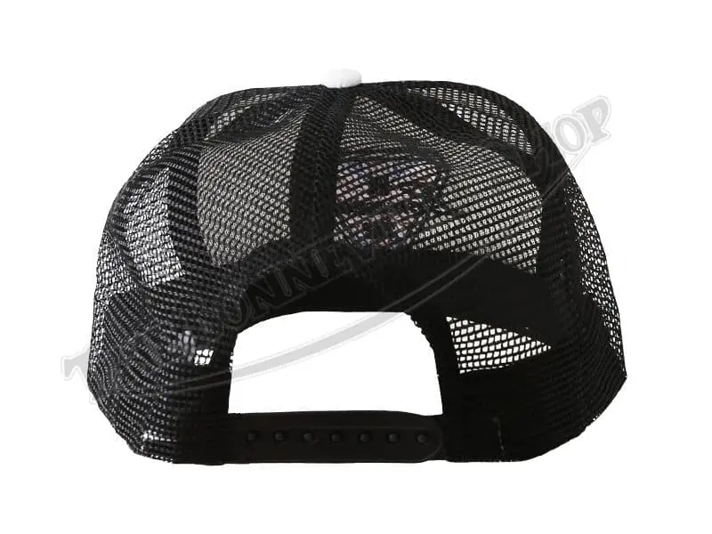 The Bonneville Shop Patent Plate Logo Black &Amp; White Trucker Hat Triumph Norton Bsa Pn# Tbs-Hat02 4 Tbs Hat02 04 The Bonneville Shop Patent Plate Logo Black And White Trucker Hat 1