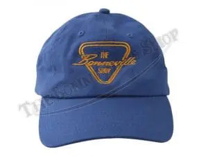 Tbs Hat03 03 The Bonneville Shop Patent Plate Gold Logo Blue Baseball Hat