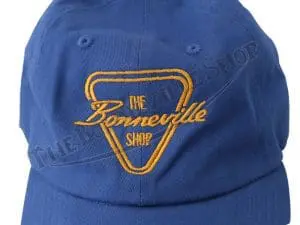 Tbs Hat03 04 The Bonneville Shop Patent Plate Gold Logo Blue Baseball Hat