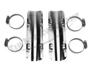 Triumph Norton Bsa Replica Tr6C Style High Pipe Heat Shield Set (2) Pn# Tbs-Hs001 3 Tbs Hs Triumph Norton Bsa Replica Trc Style High Pipe Heat Shield Set ()